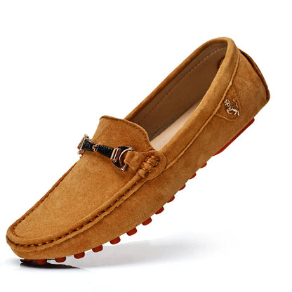 Loafers Men Casual Fashion Suede Men Shoes Lightweight Soft Genuine Leather Moccasins Slip on Driving Shoes for Men Size 48