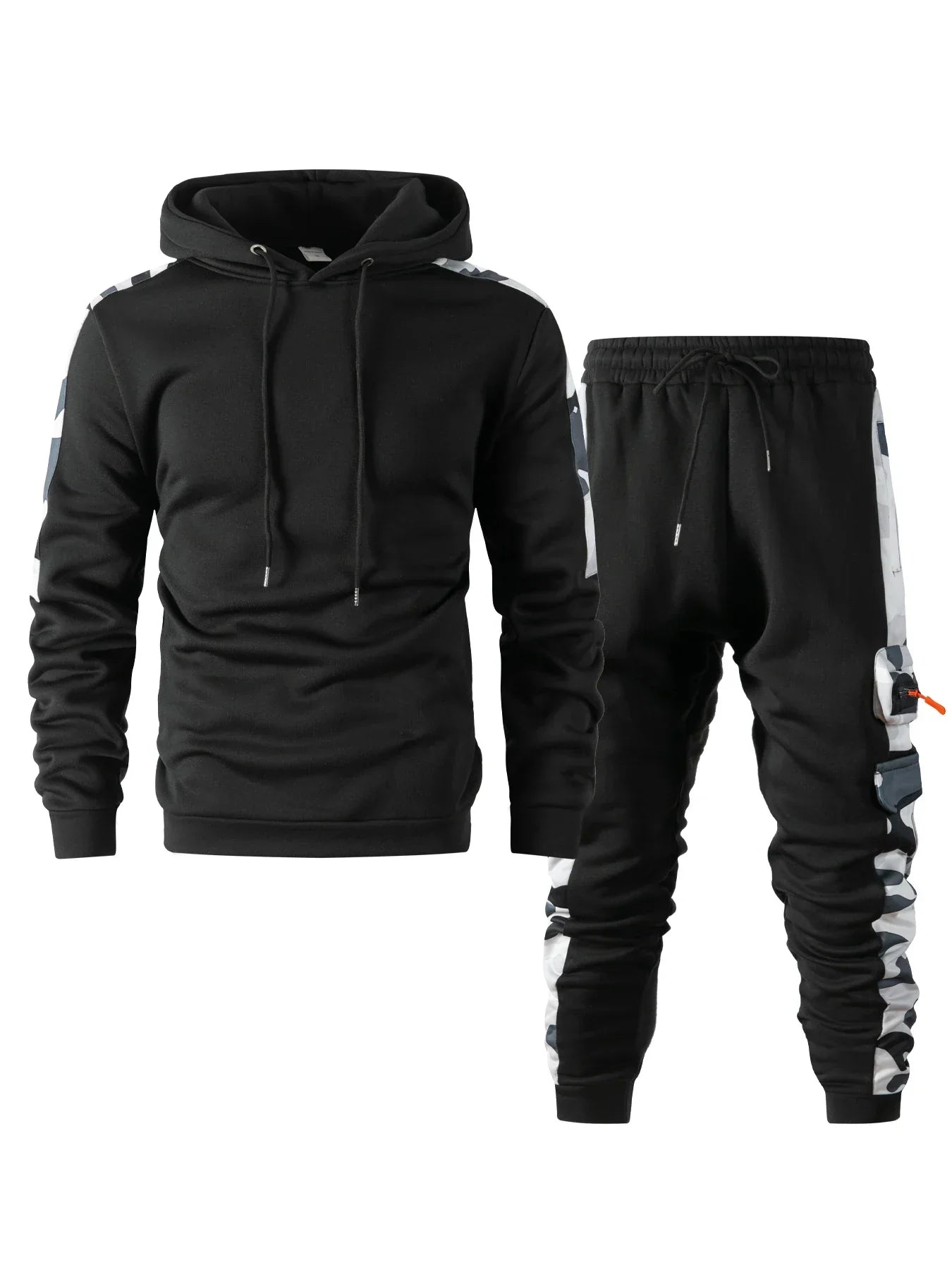 Men's Tracksuit Hoodie Sets Camouflage Hand  Hooded Leisure Suit Man Sweatshirt Pants Tactical Sweat Sports Suit