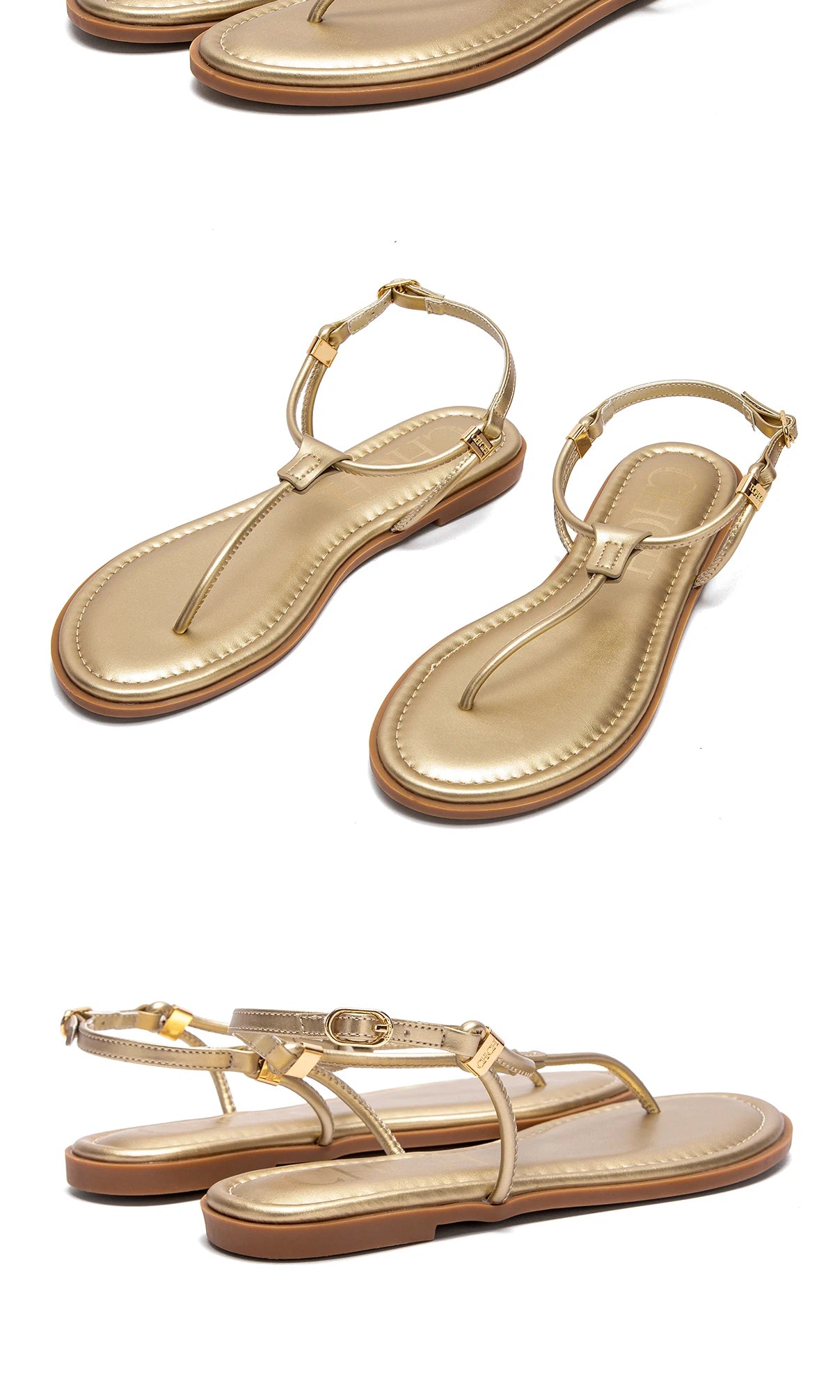 Season's New Fashionable Comfortable Women's Sandals Solid Colour Design Simple Hundred Hitched Strappy Women's Flat Shoes