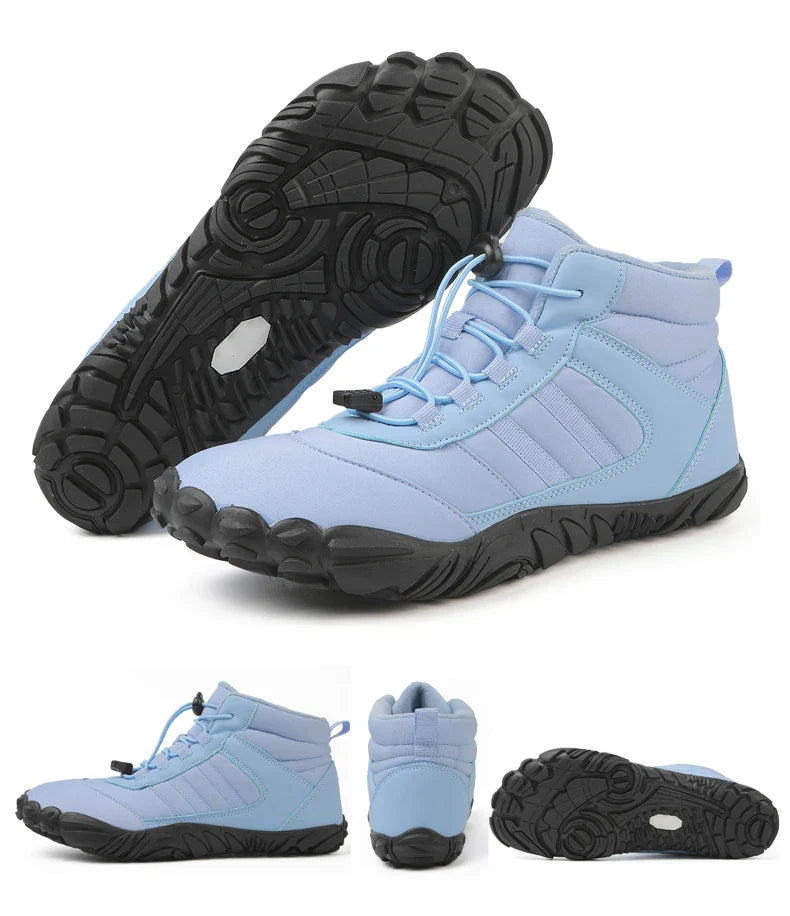 Womens Mens Waterproof Winter Barefoot Shoes Snow Boots Cotton Warm Fur Lined Unisex Walking Hiking Outdoor Shoes