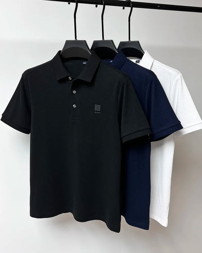 100% cotton breathable polo shirt short sleeve men's brand T-shirt 2023 summer high-end embroidery casual loose Paul shirt men's