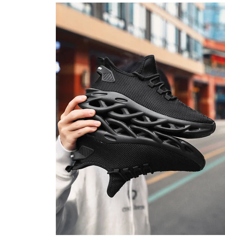Summer Men Casual Sports Running Shoes Breathable Lightweight Sneakers Outdoor Mesh Black Athletic Jogging Tennis Walking Shoe
