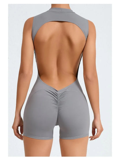 Women's High Elasticity Sports Jumpsuit Yoga Set Fitness Combination Lift Buttocks Bare Back Gym Sexy Romper for Active Women