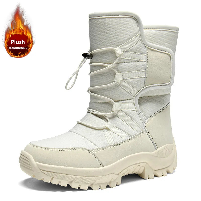 Men's Winter Shoes Waterproof Men's Boots Warm Plush Couple Snow Boots Outdoor Non-slip Hiking Boots Men Work Ankle Boots
