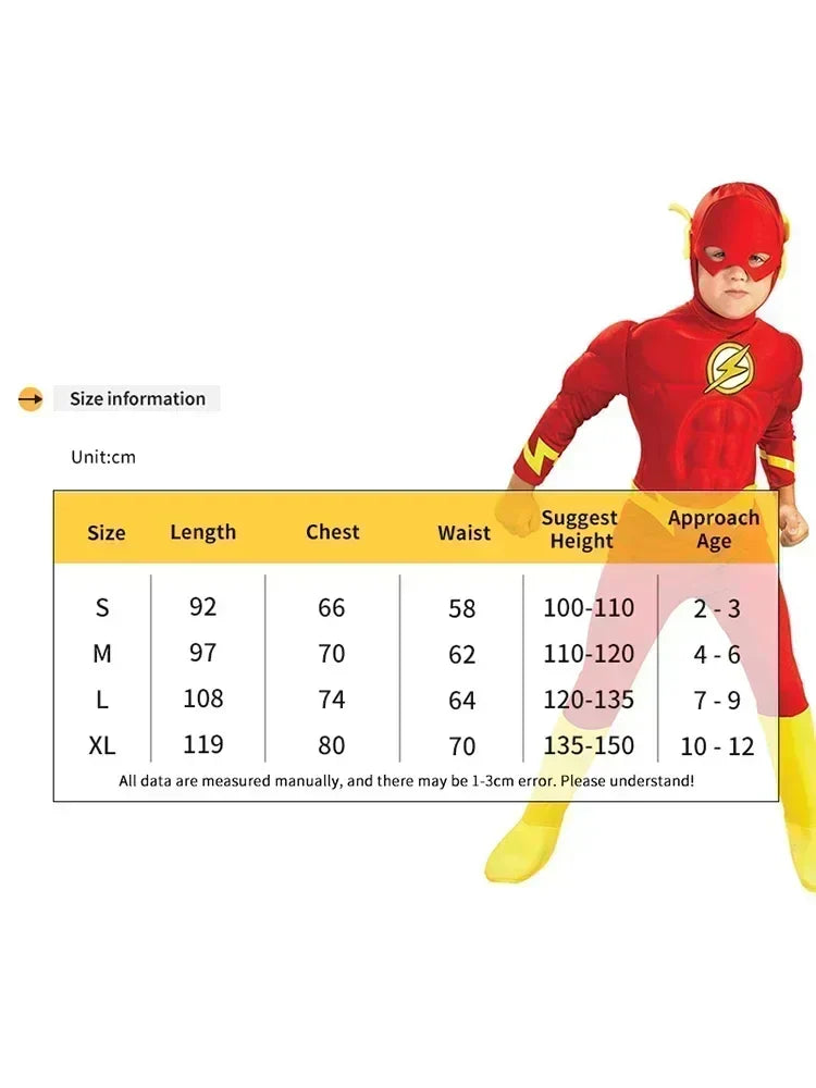 Children's Full Body Jumping Set Muscle Children's Set 2024 New Halloween Superhero Flash Role Playing Costume