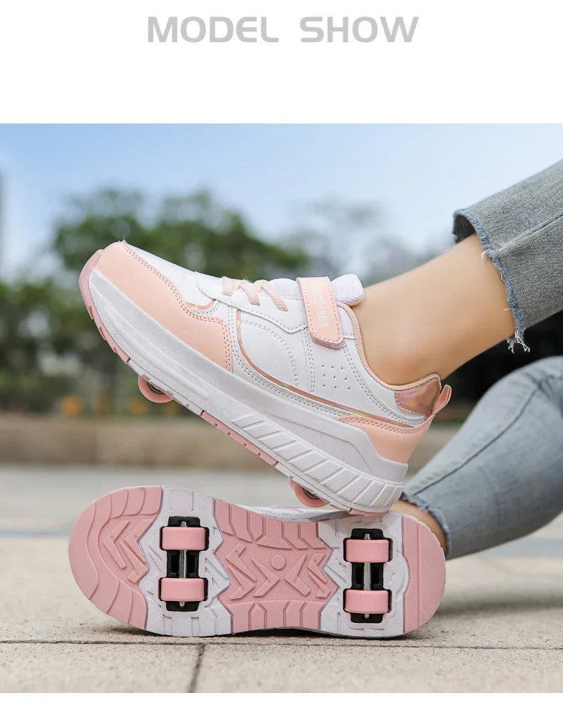 Roller Skate Shoes Kids Autumn 2024 Children Fashion Casual Sports Toy Birthday Gift Games Boys 4 Wheels Sneakers Girls
