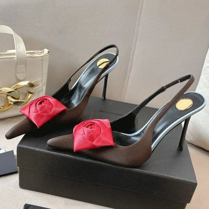 Ladies' Springand SummerStiletto Heelswith PointedPoints AndHollow OutBanquet Shoes,European AndAmerican SexyRose Fashion Shoes