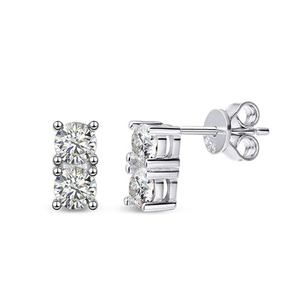 1.2cttw 100% Real Green Moissanite Studs Earrings for Women  Classic Four Claw Ear Studs S925 Sterling Silver Jewelry GRA