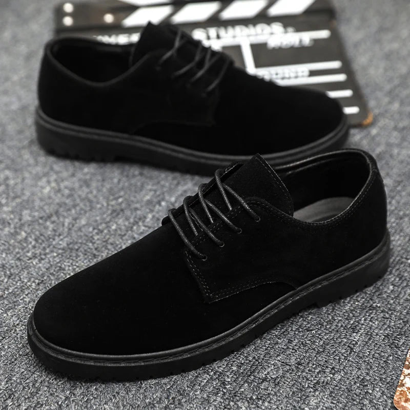 Luxury Brand Mens Casual Shoes Black Men Leather Shoes Fashion Lace Up Platform Work Shoes Wedding Formal Dress Oxfords Shoes