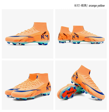 New Men Soccer Shoes Football Boots Cleats Adult Outdoor Breathable Training Sport Long Spikes Boys Non Slip Match Comfortable