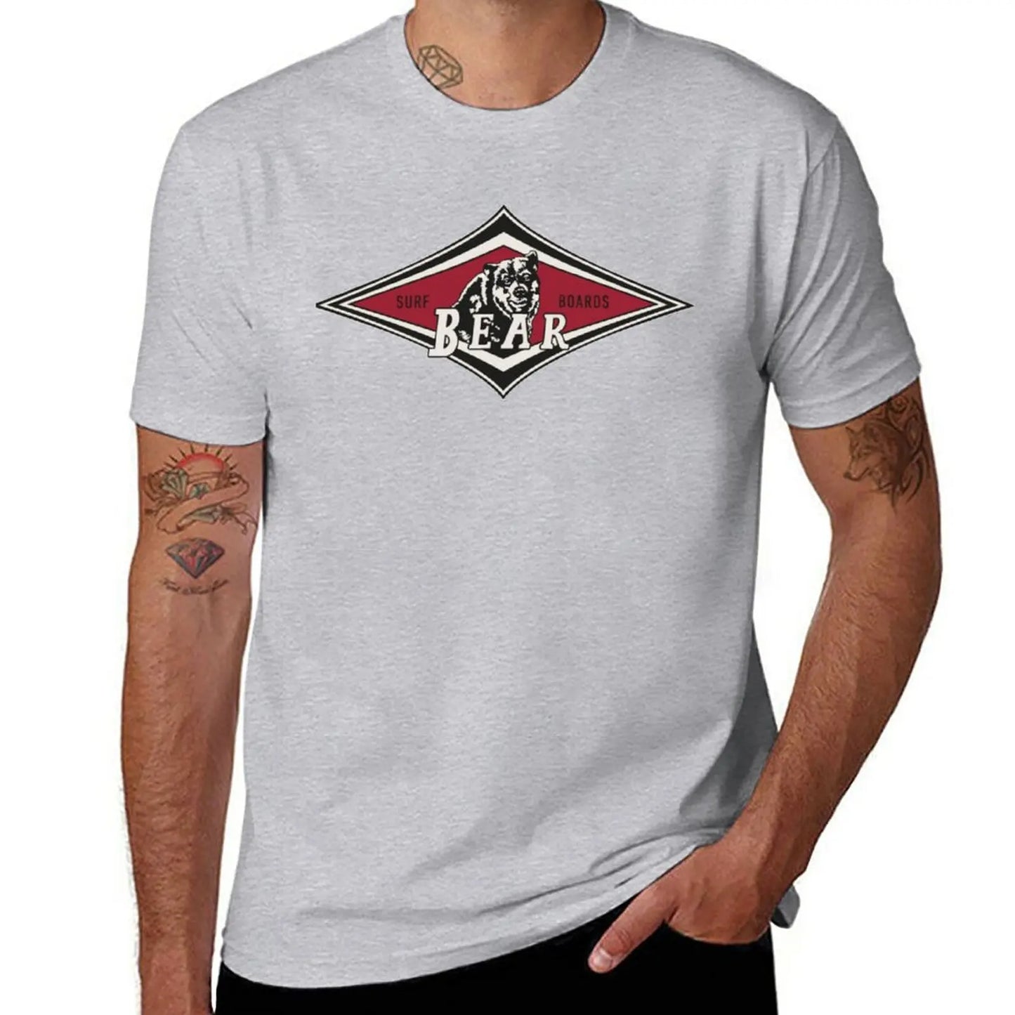New Vintage Surfing Bear Big Wednesday cult Surfboard surf logo diamond retro T shirt T-Shirt T-Shirt
