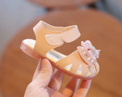 Summer Baby Girls Sandals Bowtie Fashion Pink Princess Toddler Shoes Soft Sole Baby Shoes 0-3 Years chaussure enfant fille
