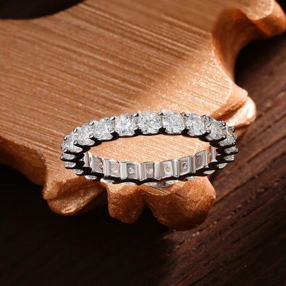 D VVS1 All Moissanite Rings for Women Man Engagement Wedding Eternity Band with GRA S925 Silver Plated 18k Gold Ring