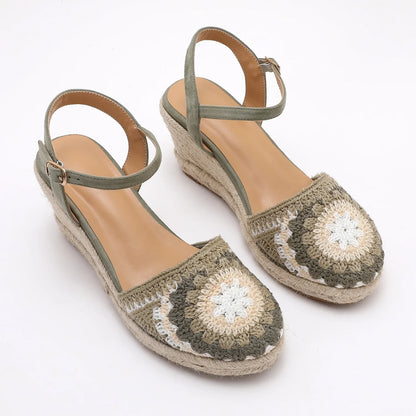 Women's Knitted Wedge Heel Sandals