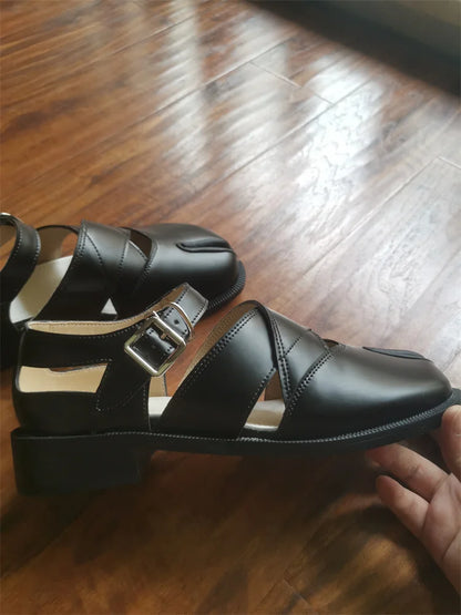 Fashion Women's Shoes New High Quality Leather Split Toe Mary Jane Shoes Comfortable Low Heel Women Shoes Lolita
