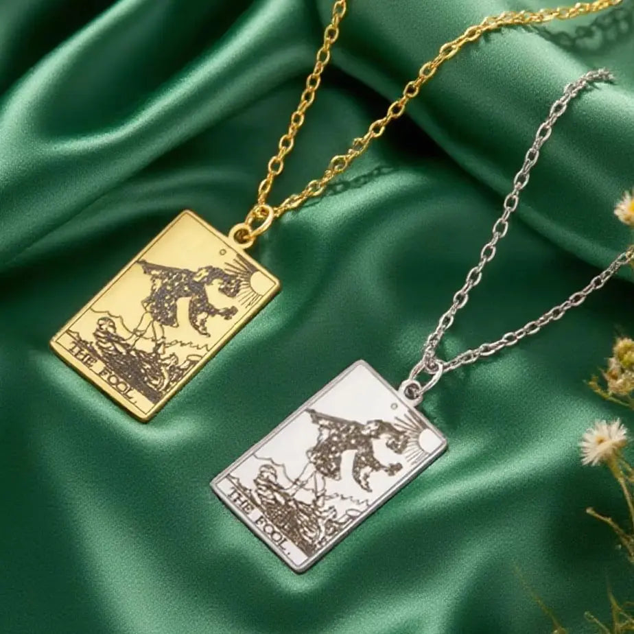 Tarot Cards Necklace Women Stainless Steel Necklace Wealth Amulet Classic Tarot Major Arcana Divination Charm Jewelry