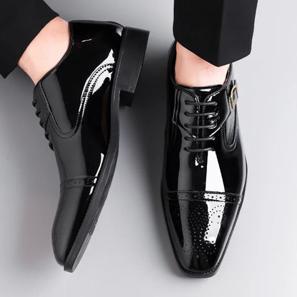 Men's casual leather shoes, business casual shoes, formal fashion, banquet flat shoes, size 50 men's shoes