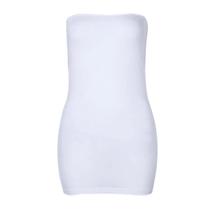 2026 NEW Womens One-piece Short Mini Dress Sexy Strapless See-through Bodycon Sleeveless Off Shoulder Dresses Club wear Summer