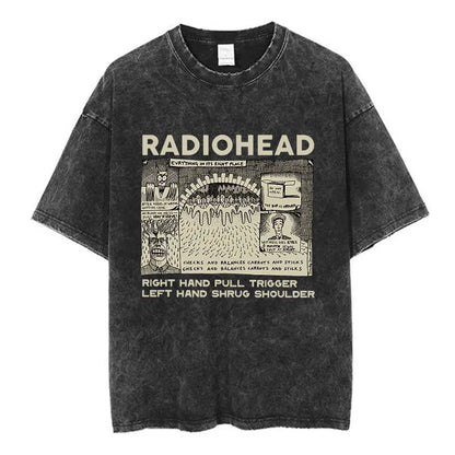 Rock Band Washed Cotton T Shirt Men Women Hip Hop Music Tee Fashion Short Sleeve Tshirt Summer Oversized T-shirts Tops