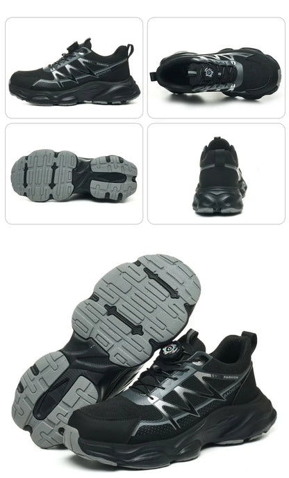 Anti Puncture Safety Shoes Steel Toe Anti Smash Lightweight Durable Slip Resistant Work Boots for Men Construction Industrial