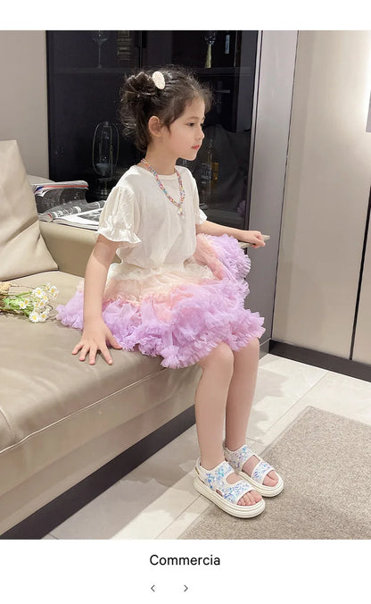 Summer Children's Sandals Sequins Thick Soled Girls Causal Princess Open-toe Sandals Fashion Non-slip Kids Beach Shoes Versatile