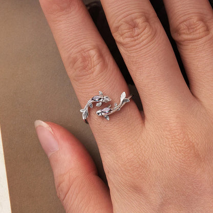 925 Sterling Silver Colorful 12 Zodiac Open Ring For Women , Rainbow Zircon Crystal Stackable Rings Girl Family Gift