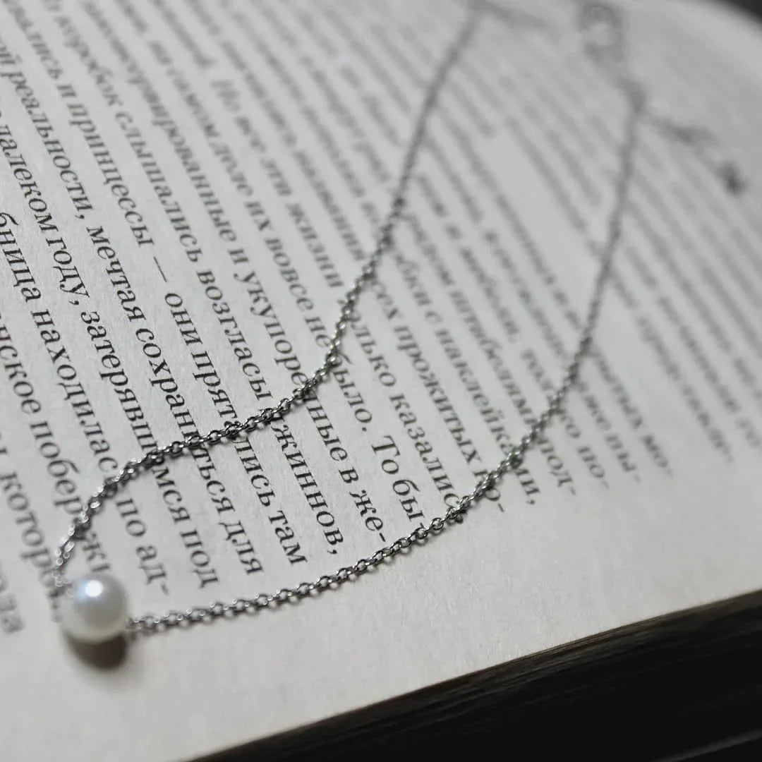 e-Manco Stainless Steel Choker imitated  Pearl Necklaces for Women Gold Color Layered Chain Necklace Jewelry