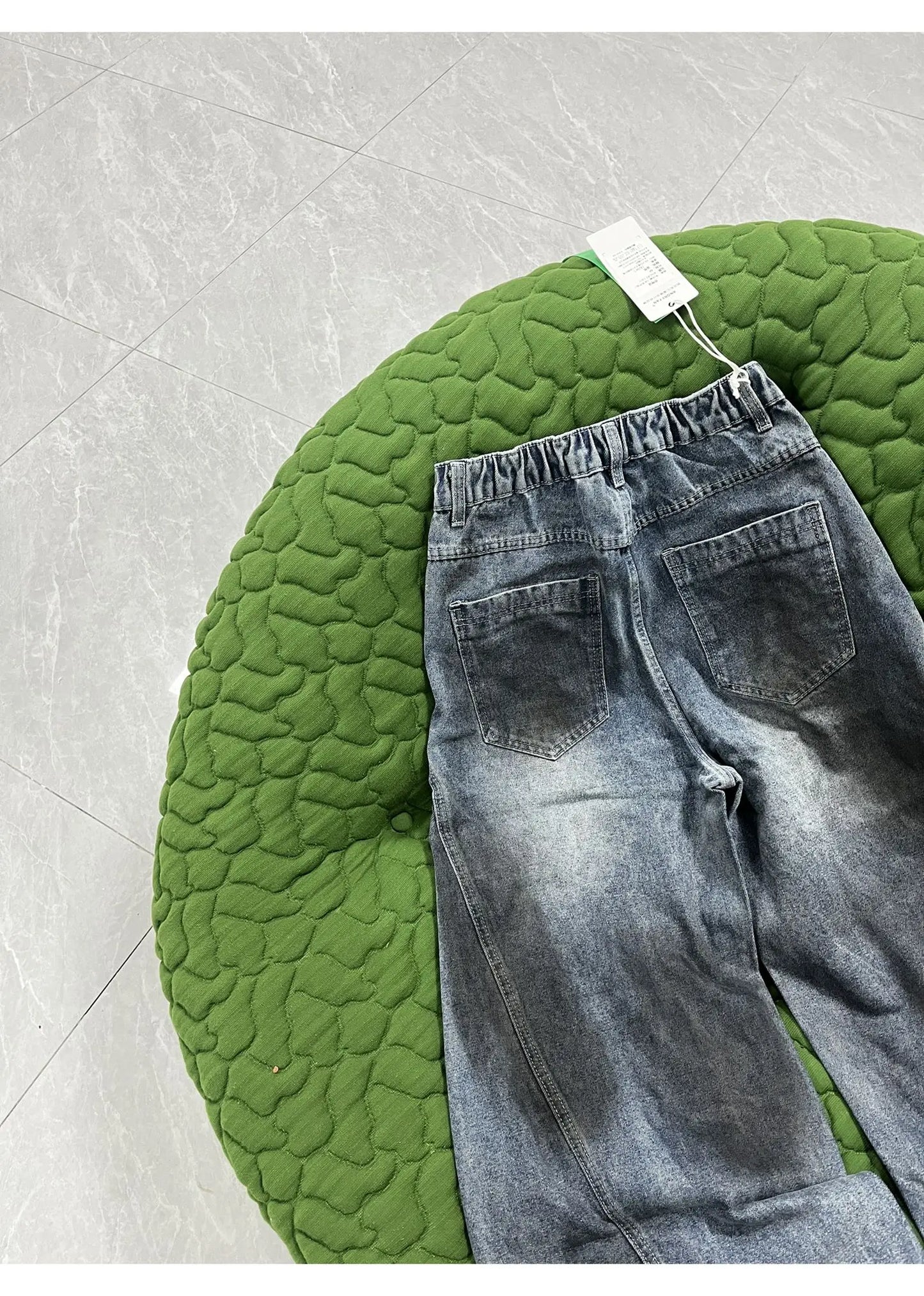 Autumn New Men's 98% Cotton Jeans American Y2k Streetwear Hole Patchwork Design Denim Pants Youth Straight Baggy Stretch Jeans