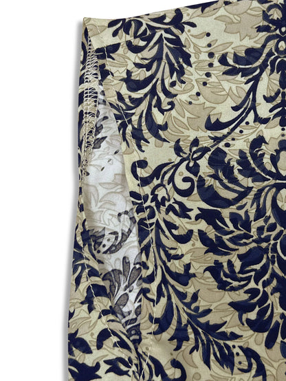 2025 vintage printed dress fashionable and elegant V-neck short sleeved jumpsuit long skirt women's clothing