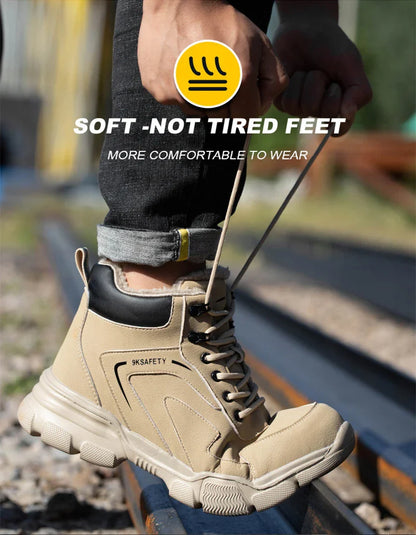 Men Steel Toe Safety Work Boots Indestructible Construction Safety Boots Puncture Proof Male Work Shoes Protective Footwear