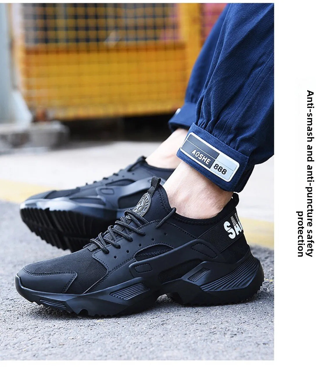 New Men's Summer Safety Work Shoes - Lightweight Soft Breathable Steel Toe Anti-Smash Anti-Puncture Footwear