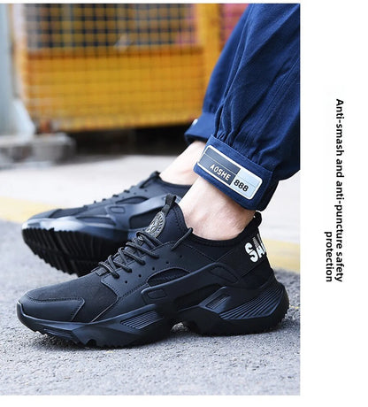 New Men's Summer Safety Work Shoes - Lightweight Soft Breathable Steel Toe Anti-Smash Anti-Puncture Footwear