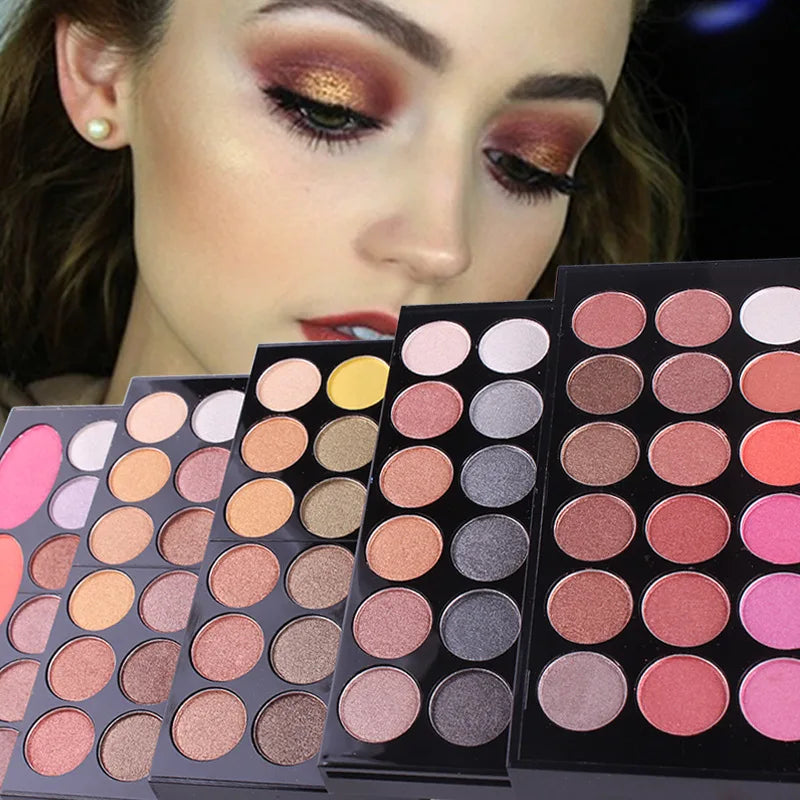 Makeup Case Set Kit-Ultimate Color Combination-Holiday Gift Set Cosmetic Eye Shadow Lip Gloss Blush Brow Combo Palette
