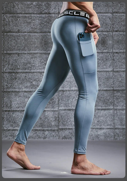Mens Compression Sweatpants Male Tights Sport Pants for Gym Fitness Running Joggings Workout Trousers Dry Fit Leggings