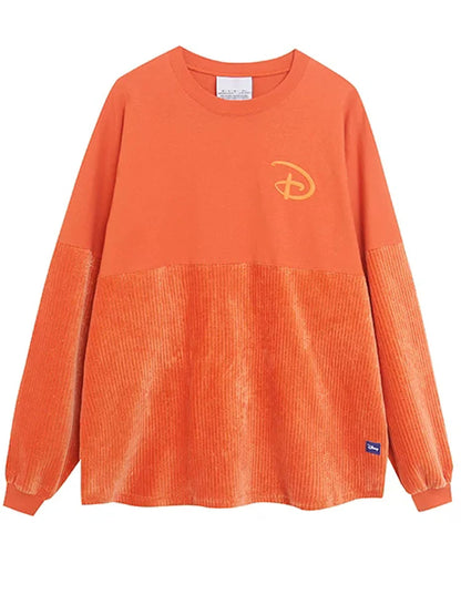 Cartoon Print Embroidery Flares Pearl Pink Sweatshirt Sweet Women Long Sleeve Loose Jumper Tops Female