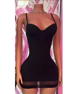 Tummy Control Butt Lifting Shapewear Dress Seamless Thin Camisole Bodycon Dress Stretchy Party Clubwear Mini Dress