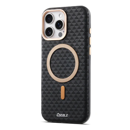 For Magsafe Magnetic Solid Color Triangle Pattern Phone Case for iPhone 17 Pro Max 15 13 14 16 Pro Max Bumper Back Cover