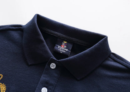 Men's polo shirt UAE Dubai short Royal casual  sport party high-end cotton embroidery luxury contrast color original design