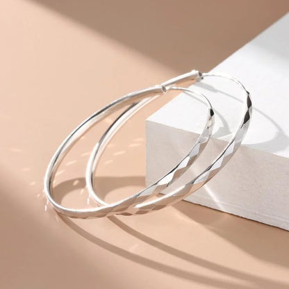 925 Sterling Silver Hoop Earrings For Women 18K Gold Plated Jewelry Dazzling Women's Hoops Earrings Christmas Gifts
