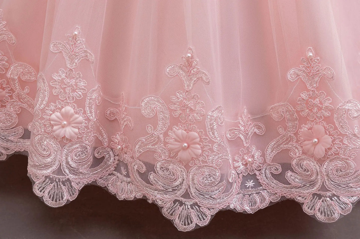 New Flower Girl Wedding White Lace Dress Elegant Girl Beauty Pageant Princess Long Dress 4-12-year-old Summer Children's Clothin