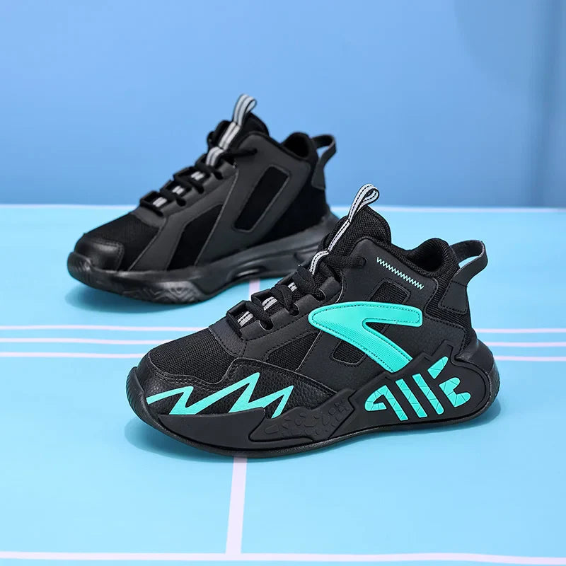 A pair of children's four-season mesh high-top basketball shoes, wear-resistant basketball shoes, sizes 33-40，HL-999