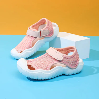 Sandals, children's toe caps, summer sandals for boys and girls, children's EVA thick soled beach shoes