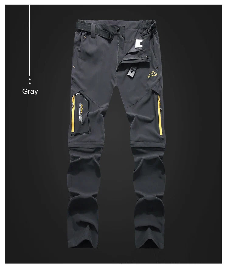 Men's Camping Hiking Pants Trekking High Stretch Summer Thin Waterproof Quick Dry UV-Proof Outdoor Travel Trousers