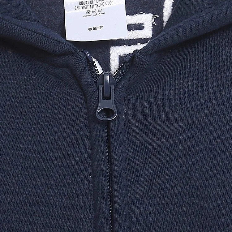 Moletom de Lã Bordado com Estampa de Desenho Animado do Castelo Mundial Letra Mágica Mickey Mouse Feminino com Zíper e Capuz VELUDO Blusa