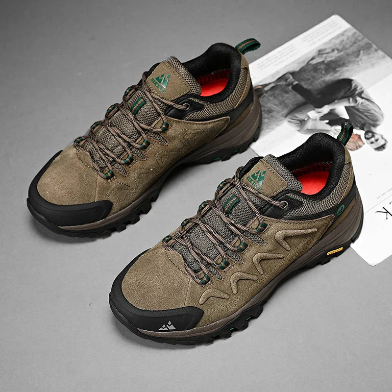 Sapatos Masculinos de Couro HIKEUP para Homens Tênis Casuais Moda Impermeável Inverno Luxo Grife Botas de Trabalho Masculinas Tênis Antiderrapantes