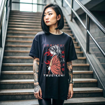 Demon Slayer Yoriichi Tsugikuni anime T Shirt gift Unisex Black Shirt 155