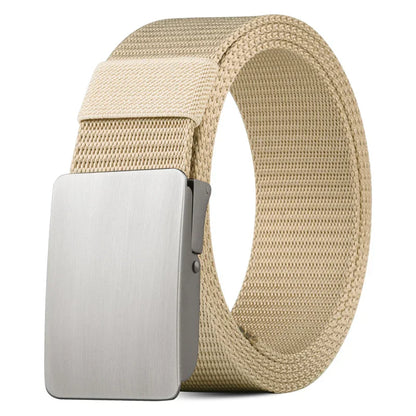 Unisex Canvas Belt Tweed Plaid Casual Polyester Four Seasons Universal Double Color Tweed Plaid Polyester Leisure Belt