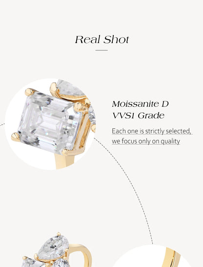 Total 5.5CT All Lab-Creatred Moissantie Ring for Women S925 Silver Engagement Ring Classic Wedding Engagemen Jewelry