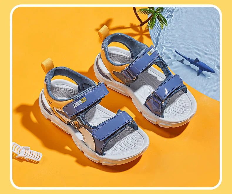 2025 Summer Boys Soft Sandals Fashion Children Shoes Autumn Light Cartoon Sandalias Flat Beach 4-12 Years Old Kids Shoes 12yrs