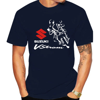 2026 V-Strom Summer New Bestseller 100% Cotton Trend Men T-shirt Daily Outdoor Sports Casual Loose Street Short Sleeve
